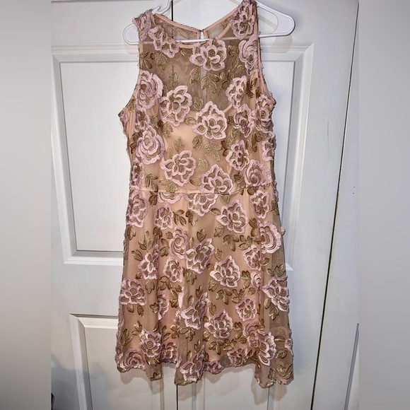 Taylor Dresses & Skirts - Taylor Pink and Gold Lace Dress 16 (party, cocktail)